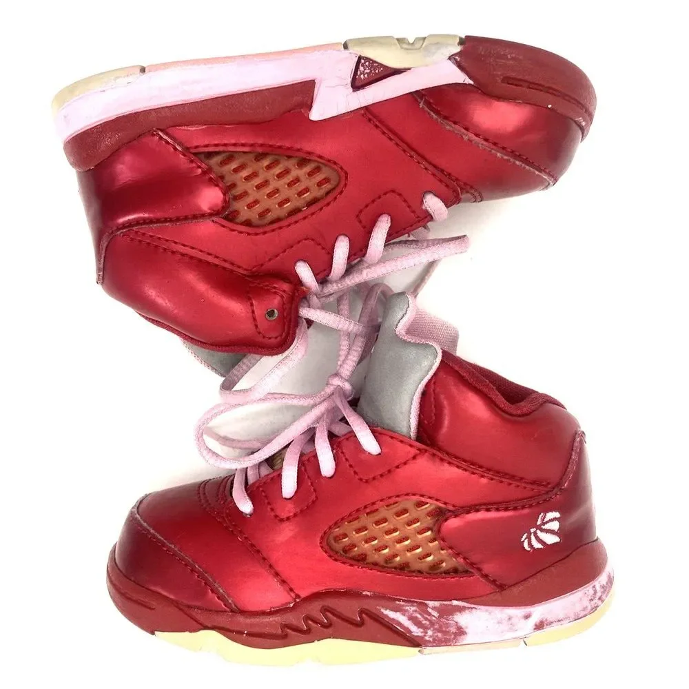 Nike Air Jordan 5 Retro (TD) Valentines Day Sz 6.5C Toddler 440890-605‎ Red Pink